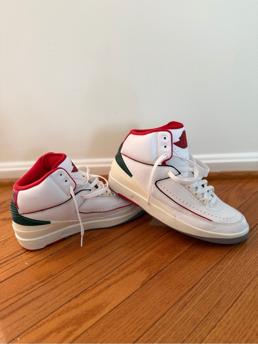 Jordan Men's White Red Green High-Top Sneakers